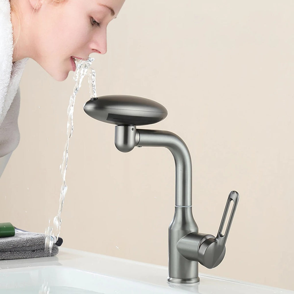 Multifunctional Waterfall Basin Faucet, 4-Spray Modes with Ou