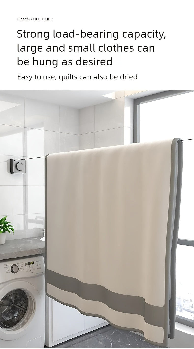 Tendedero de Ropa para Interiores y Exteriores, Retráctil y con Almacenamiento O