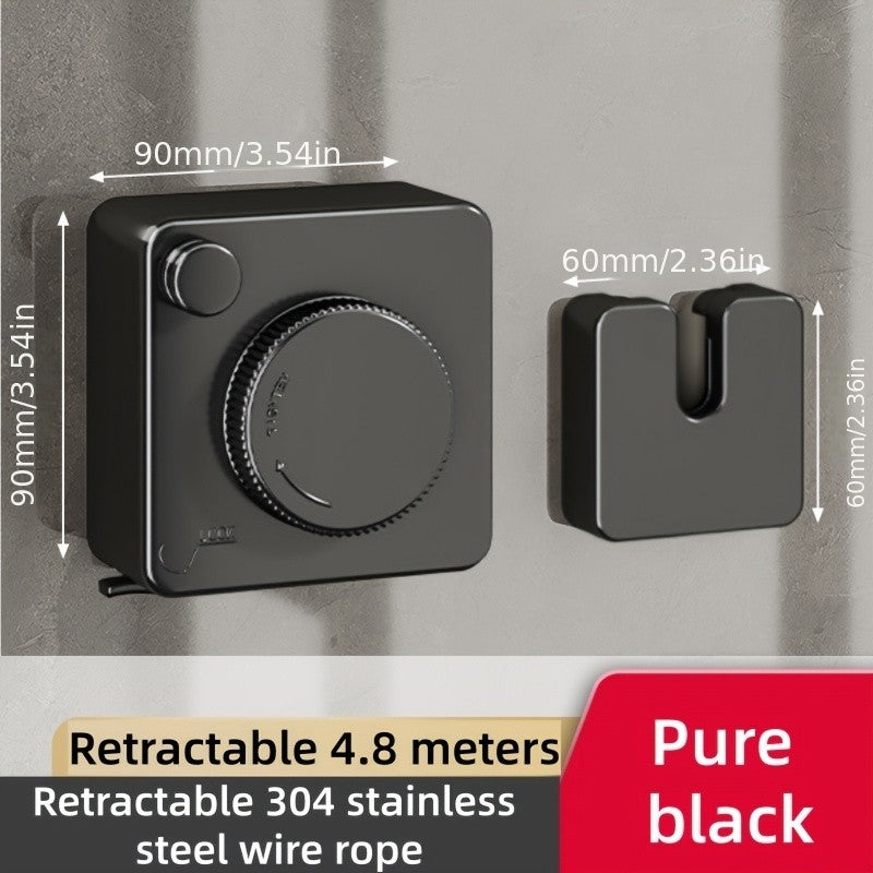 Tendedero de Ropa para Interiores y Exteriores, Retráctil y con Almacenamiento O