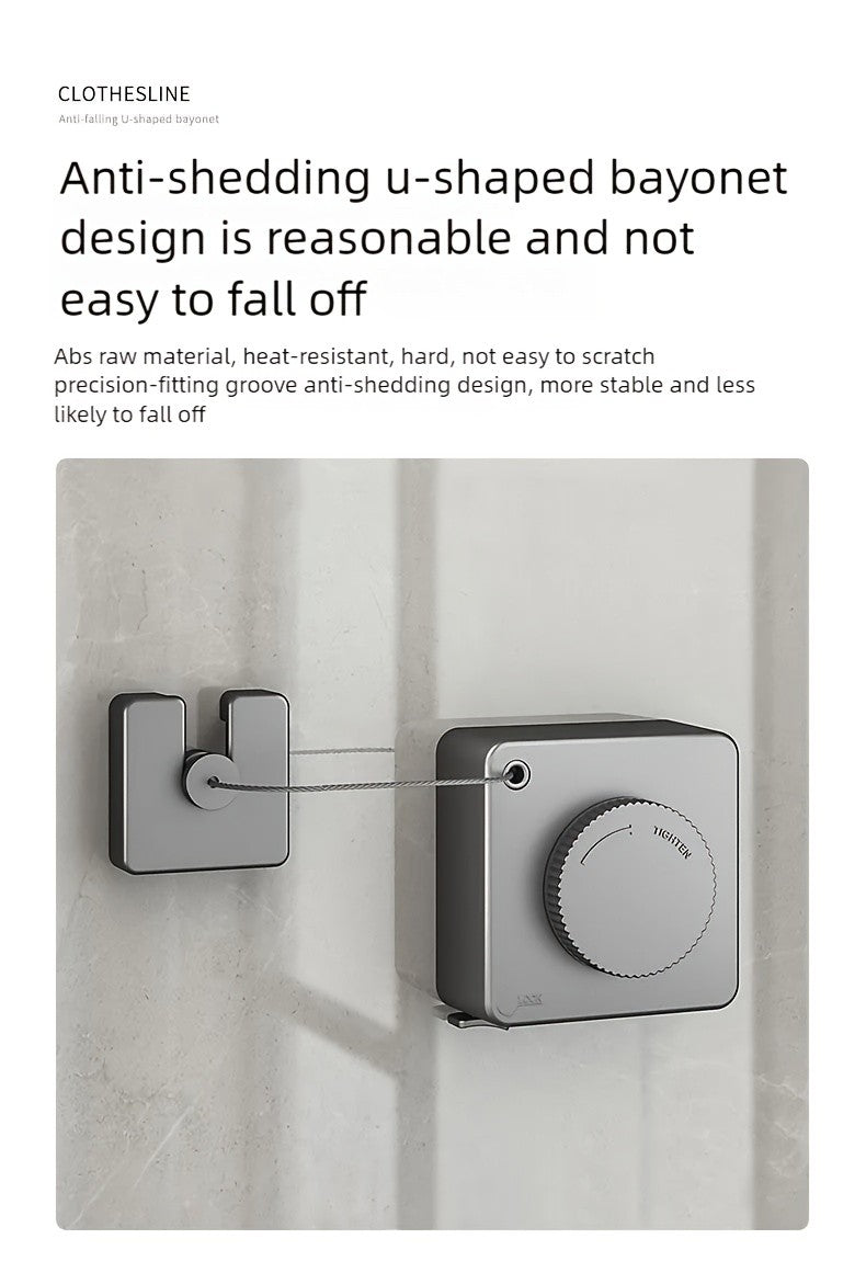 Tendedero de Ropa para Interiores y Exteriores, Retráctil y con Almacenamiento O