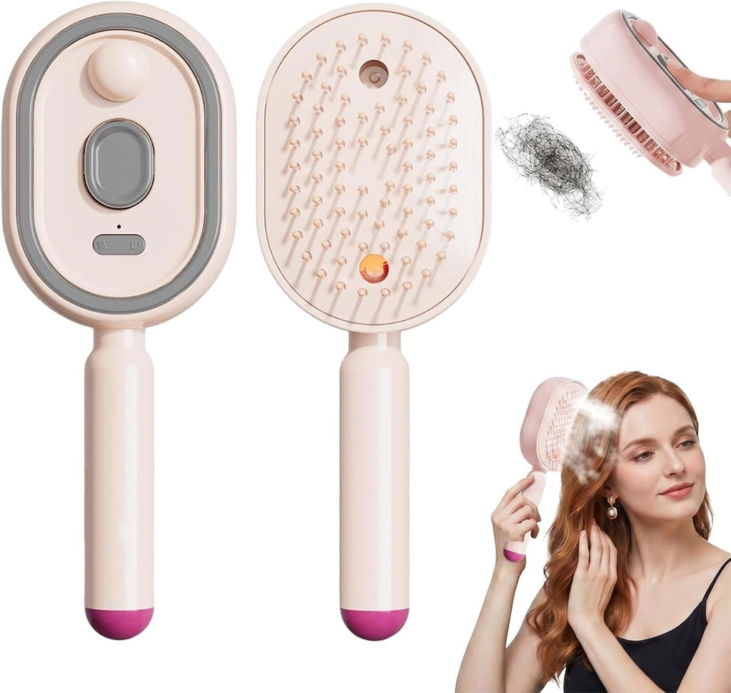 Cepillo Eléctrico Alisador de Cabello con Vapor, Masajeador con Cojín de Aire, R