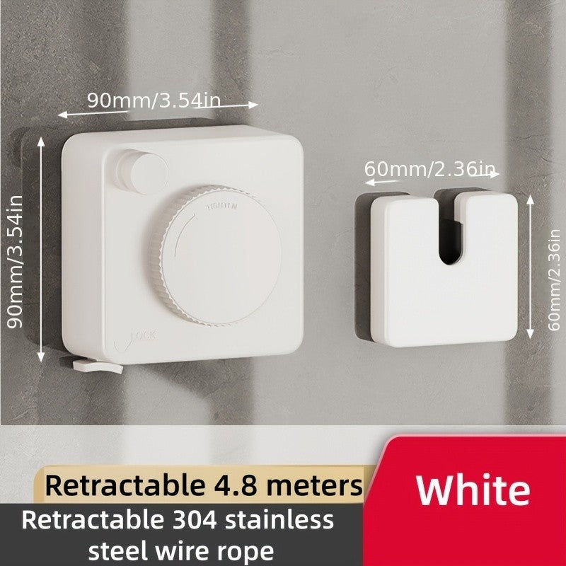 Tendedero de Ropa para Interiores y Exteriores, Retráctil y con Almacenamiento O
