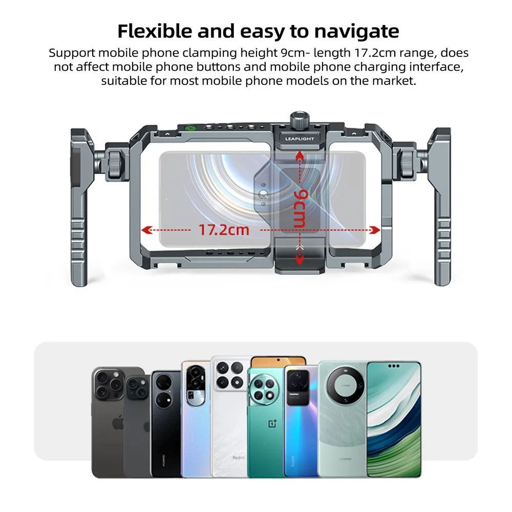 Estabilizador Universal Metálico para Teléfono con Agarre y Soporte para iPhone