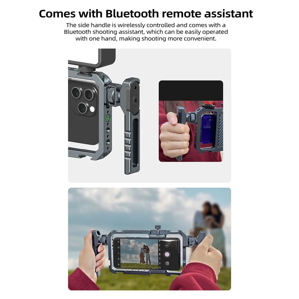 Estabilizador Universal Metálico para Teléfono con Agarre y Soporte para iPhone