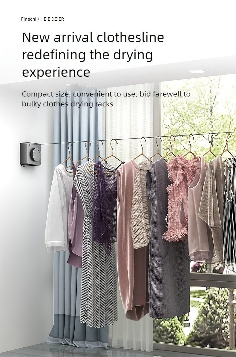 Tendedero de Ropa para Interiores y Exteriores, Retráctil y con Almacenamiento O