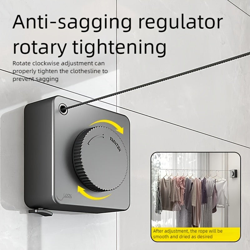 Tendedero de Ropa para Interiores y Exteriores, Retráctil y con Almacenamiento O