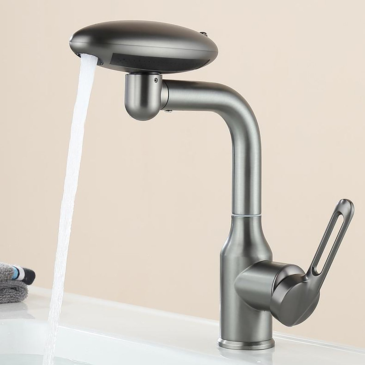 Grifo de cascada multifuncional para lavabo, 4 modos de rociador con salida de a