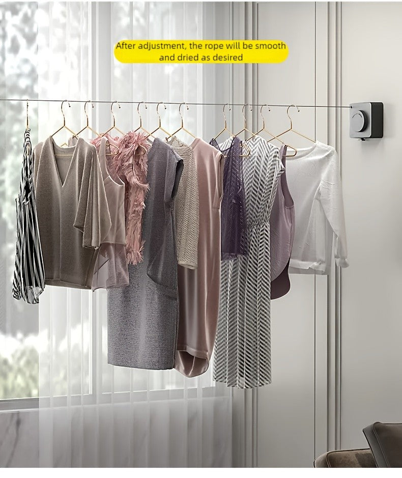 Tendedero de Ropa para Interiores y Exteriores, Retráctil y con Almacenamiento O